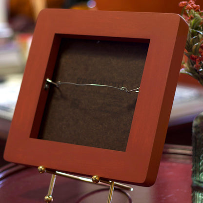 Sangre de Cristo Series 9, No.2 - 8" x 8", Original Southwestern Landscape Painting in Handmade Frame