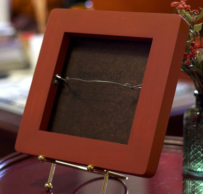 Abiquiú Series 5, No.1 - 8" x 8", Original Southwestern Landscape Painting in Handmade Frame