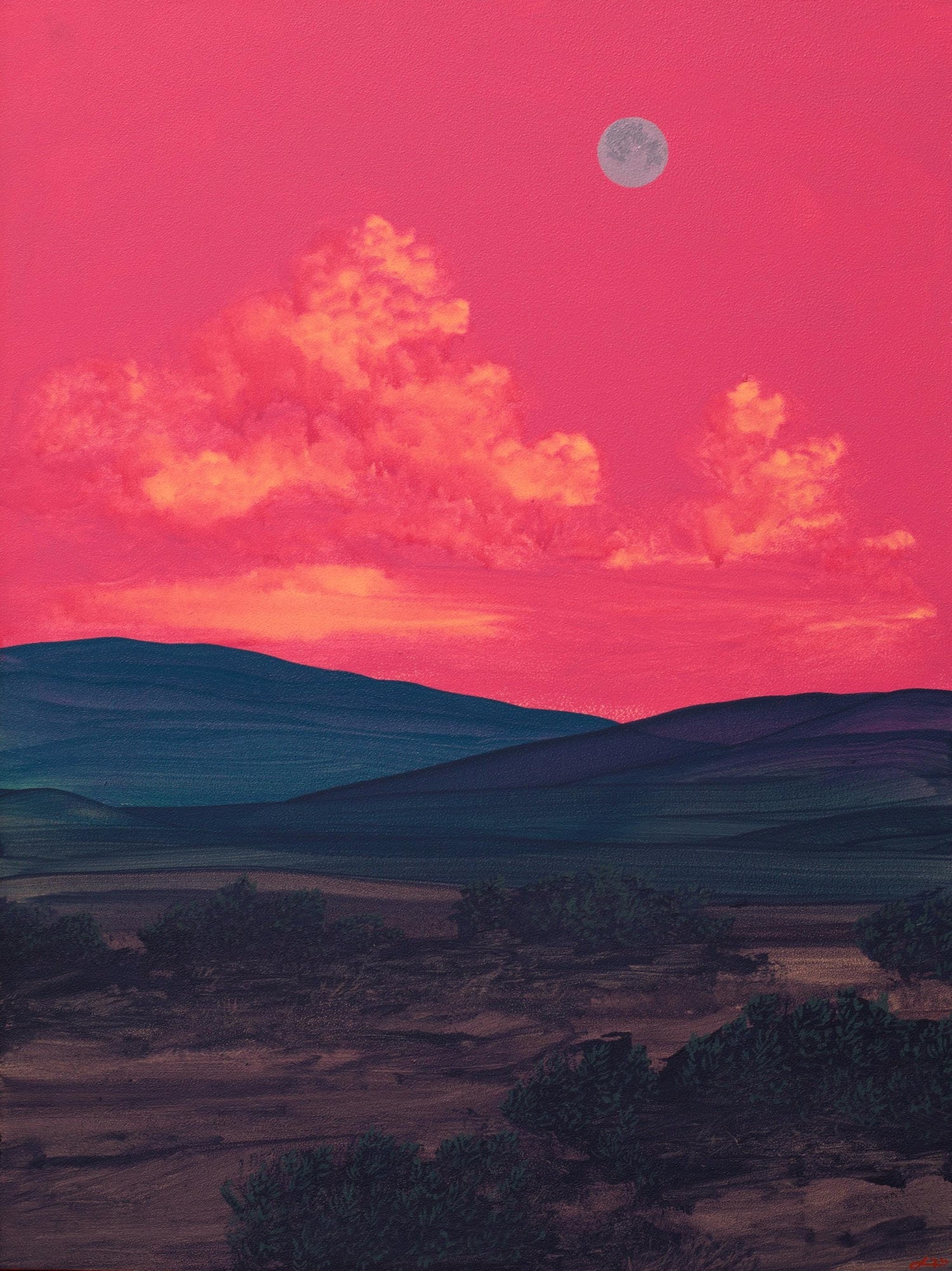 Santa Fe Foothills No.9 - 12" x 16", Original Southwestern Landscape Painting in Handmade Frame