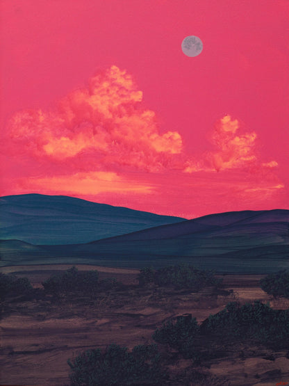 Santa Fe Foothills No.9 - 12" x 16", Original Southwestern Landscape Painting in Handmade Frame