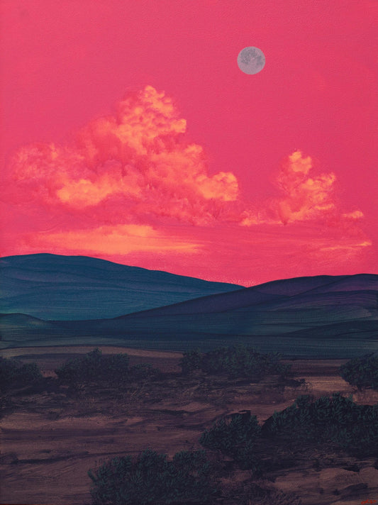 Santa Fe Foothills No.9 - 12" x 16", Original Southwestern Landscape Painting in Handmade Frame