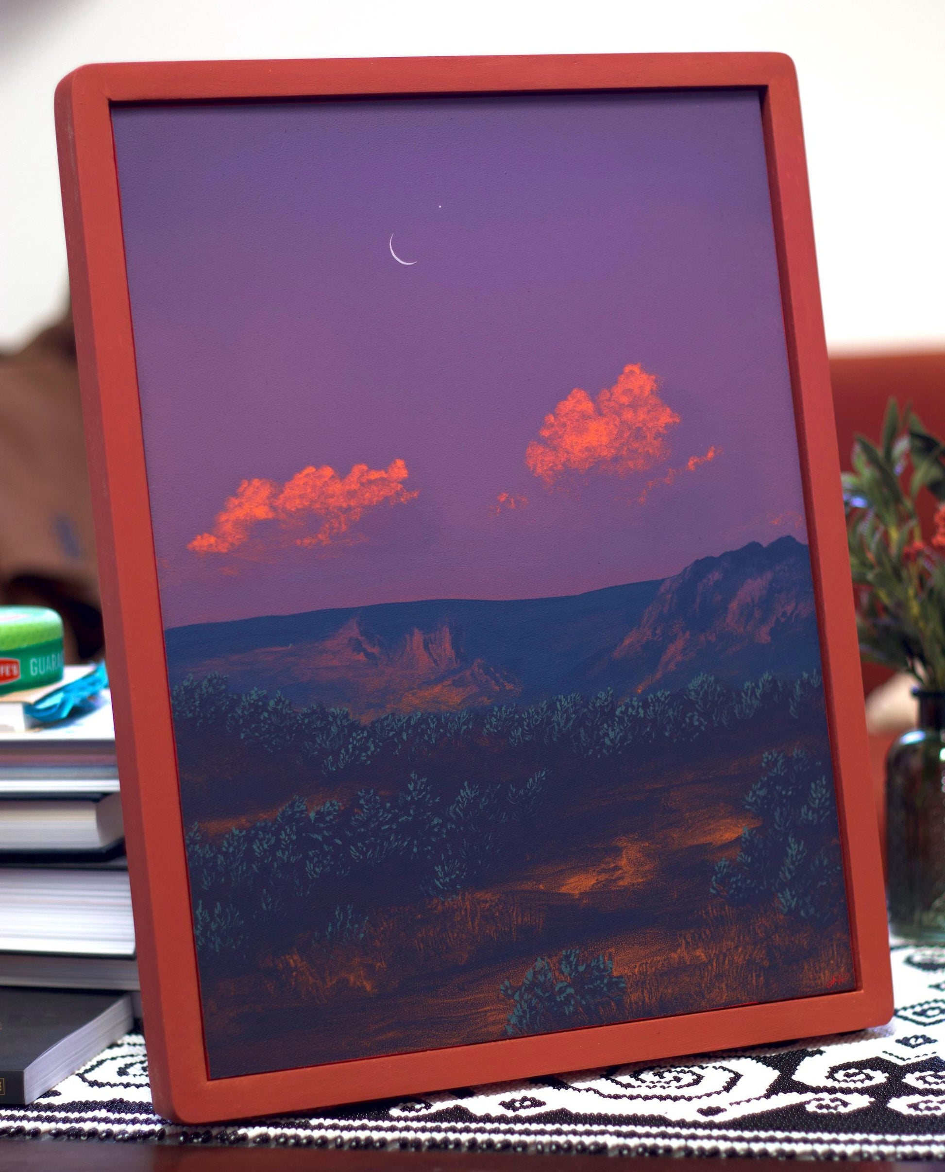Sedona No.2 - 12" x 16", Original Southwestern Landscape Painting in Handmade Frame