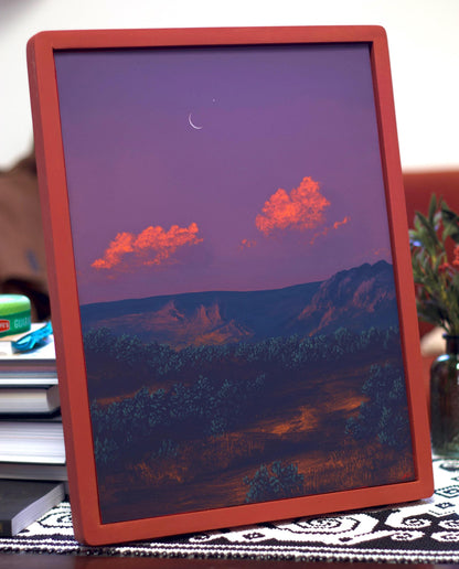 Sedona No.2 - 12" x 16", Original Southwestern Landscape Painting in Handmade Frame