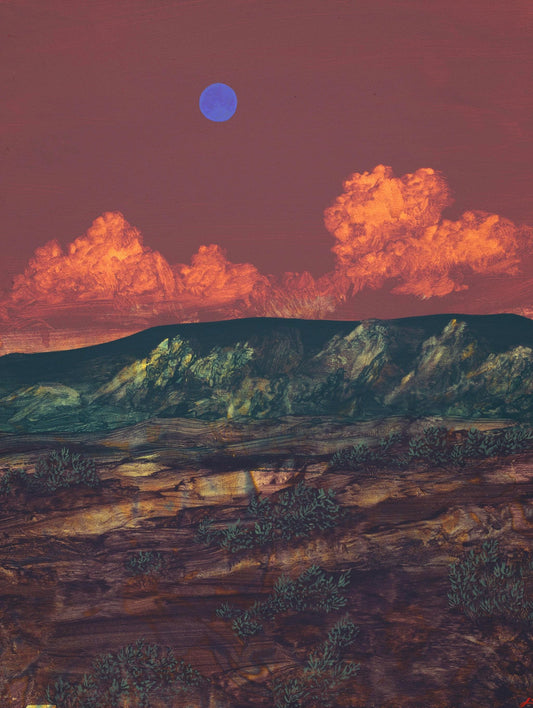 Ghost Ranch No.15 - 11" x 14", Original Southwestern Landscape Painting in Handmade Frame