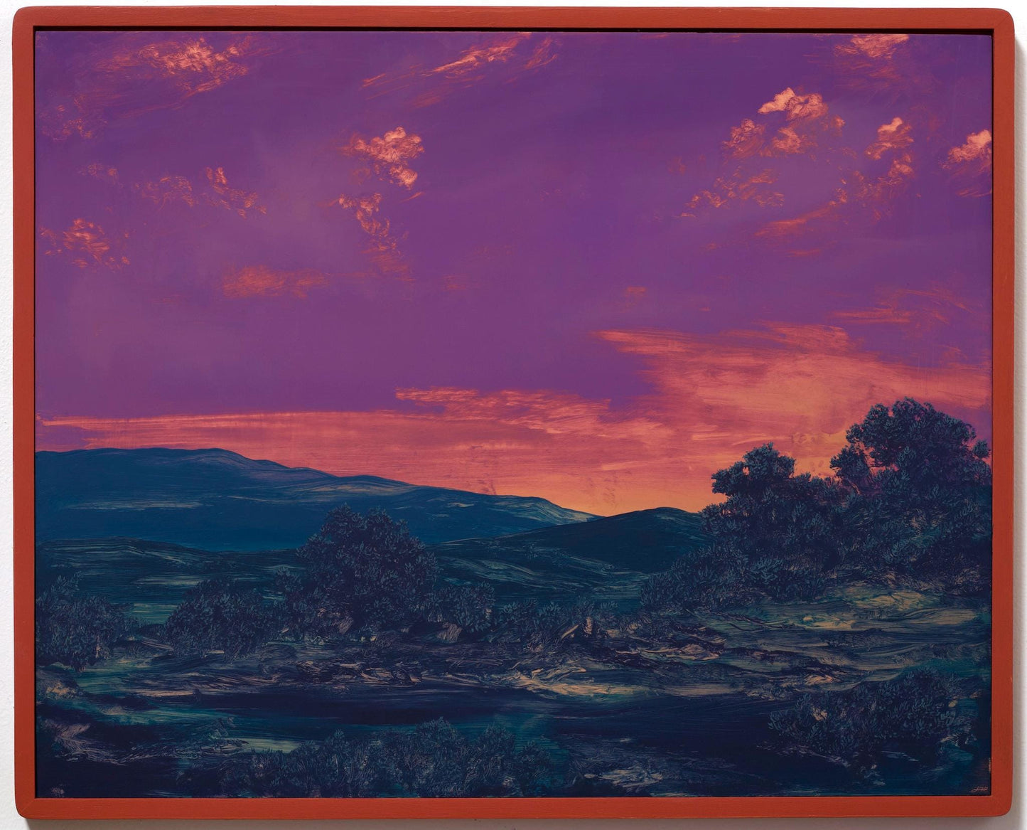 Galisteo Basin in Copper No.1 - 24" x 30", Original Southwestern Landscape Painting in Handmade Frame