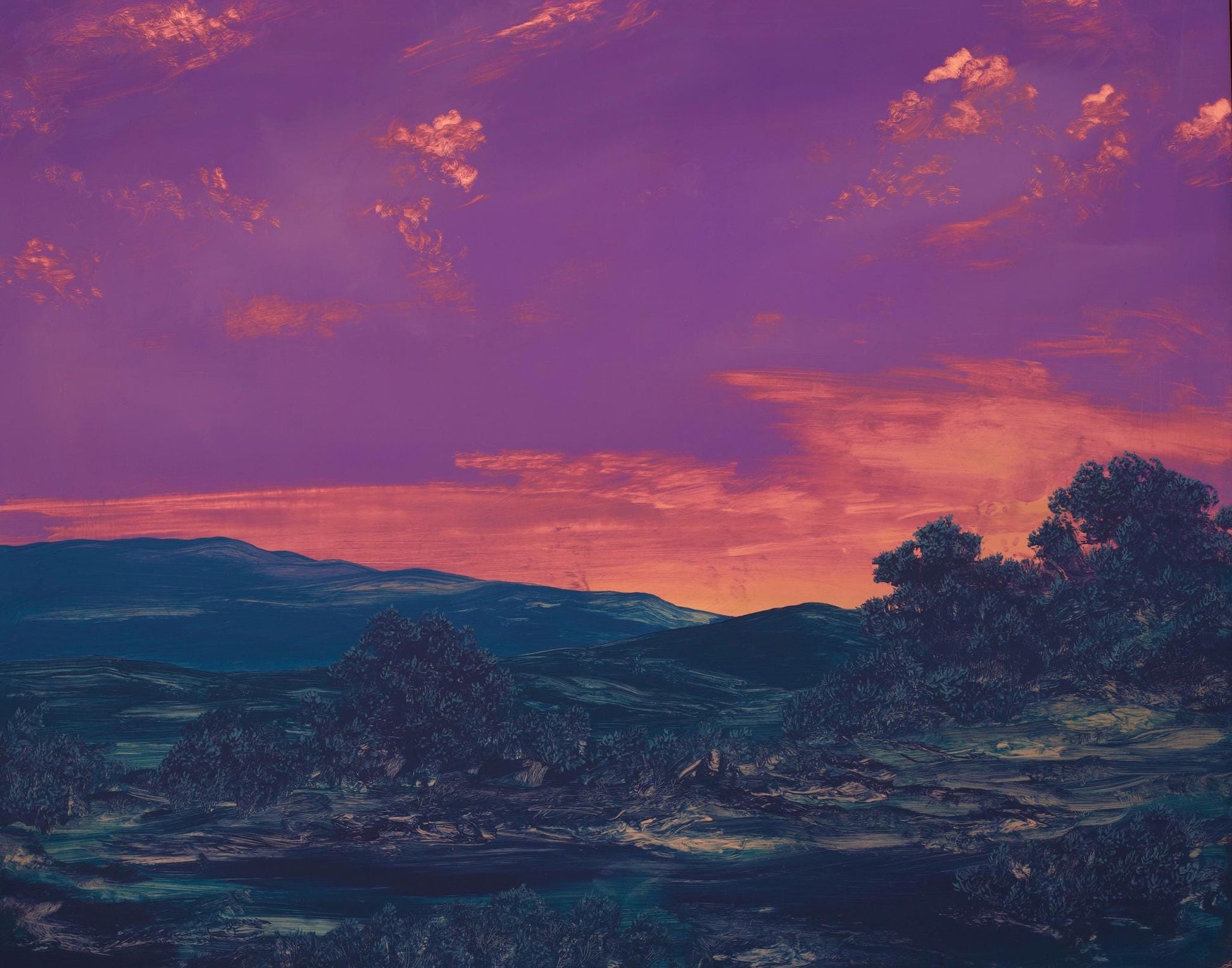 Galisteo Basin in Copper No.1 - 24" x 30", Original Southwestern Landscape Painting in Handmade Frame