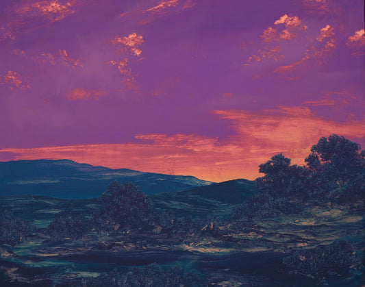 Galisteo Basin in Copper No.1 - 24" x 30", Original Southwestern Landscape Painting in Handmade Frame