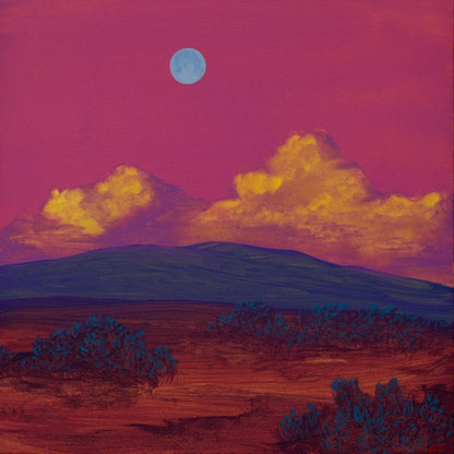 Sangre de Cristo Series 9, No.2 - 8" x 8", Original Southwestern Landscape Painting in Handmade Frame