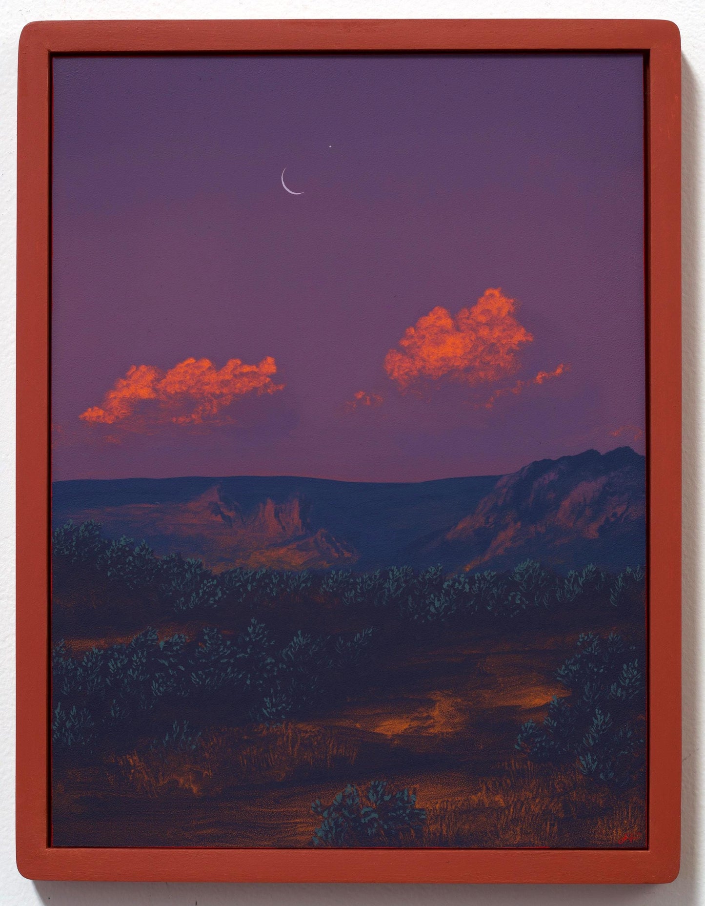 Sedona No.2 - 12" x 16", Original Southwestern Landscape Painting in Handmade Frame