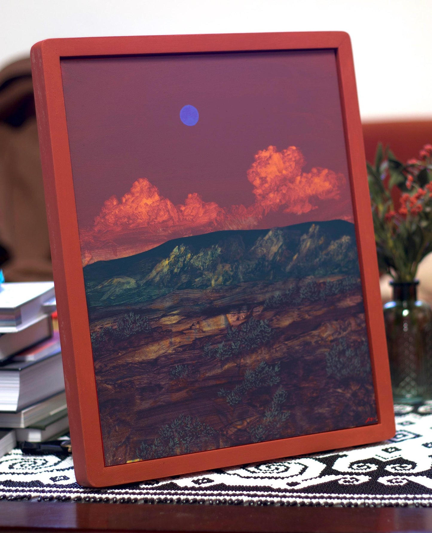 Ghost Ranch No.15 - 11" x 14", Original Southwestern Landscape Painting in Handmade Frame