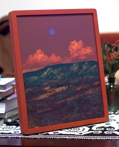 Ghost Ranch No.15 - 11" x 14", Original Southwestern Landscape Painting in Handmade Frame