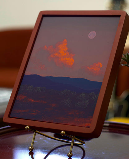 Jemez Series 8, No.2 - 8" x 10", Original Southwestern Landscape Painting in Handmade Frame