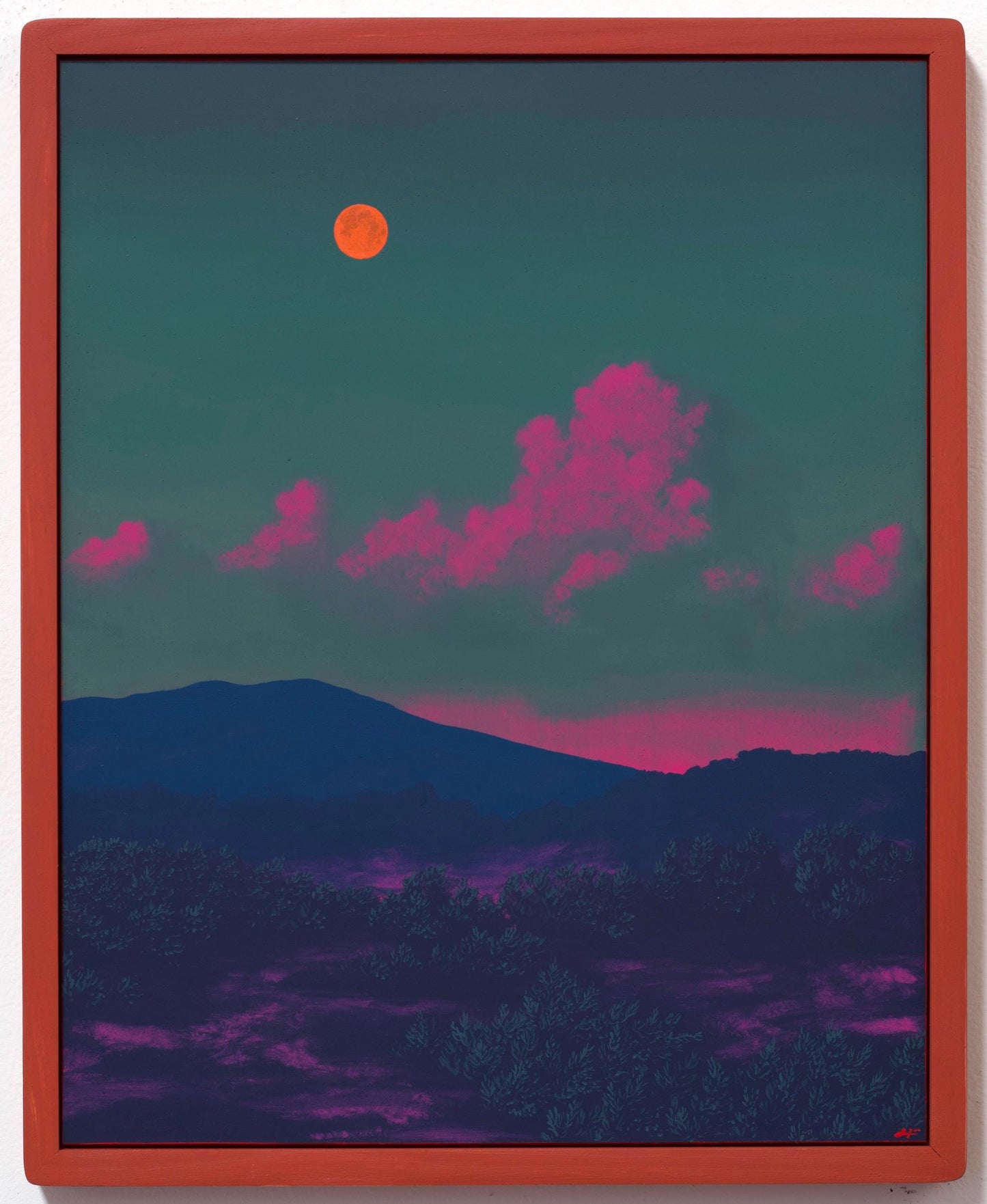 Santa Fe Foothills No.11 - 16" x 20", Original Southwestern Landscape Painting in Handmade Frame