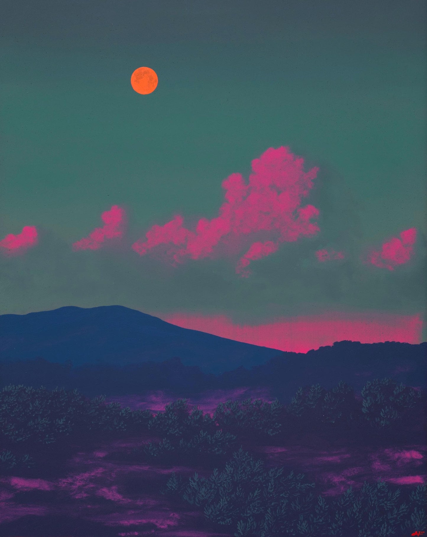 Santa Fe Foothills No.11 - 16" x 20", Original Southwestern Landscape Painting in Handmade Frame