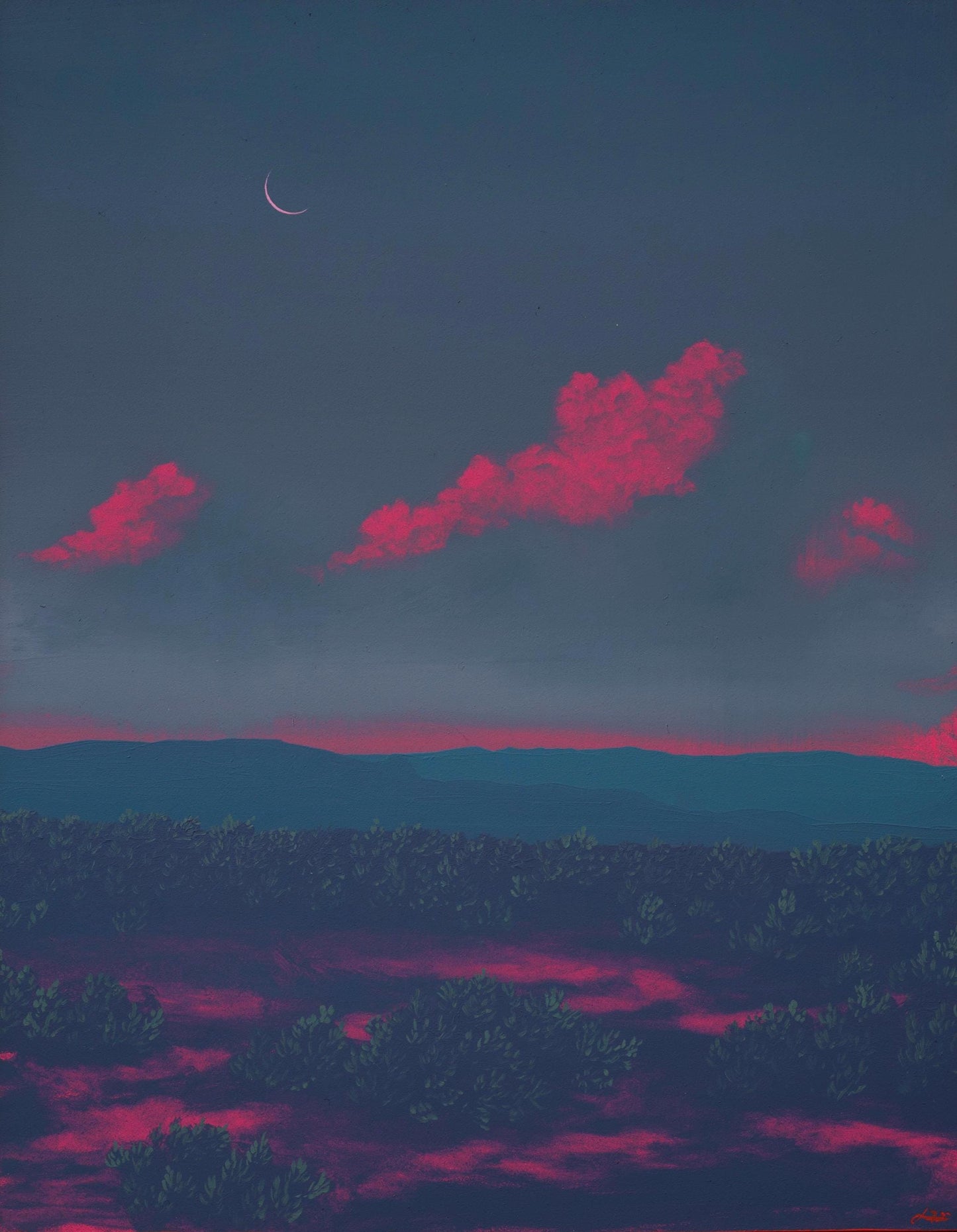 Jemez Series 8, No.3 - 11" x 14", Original Southwestern Landscape Painting in Handmade Frame