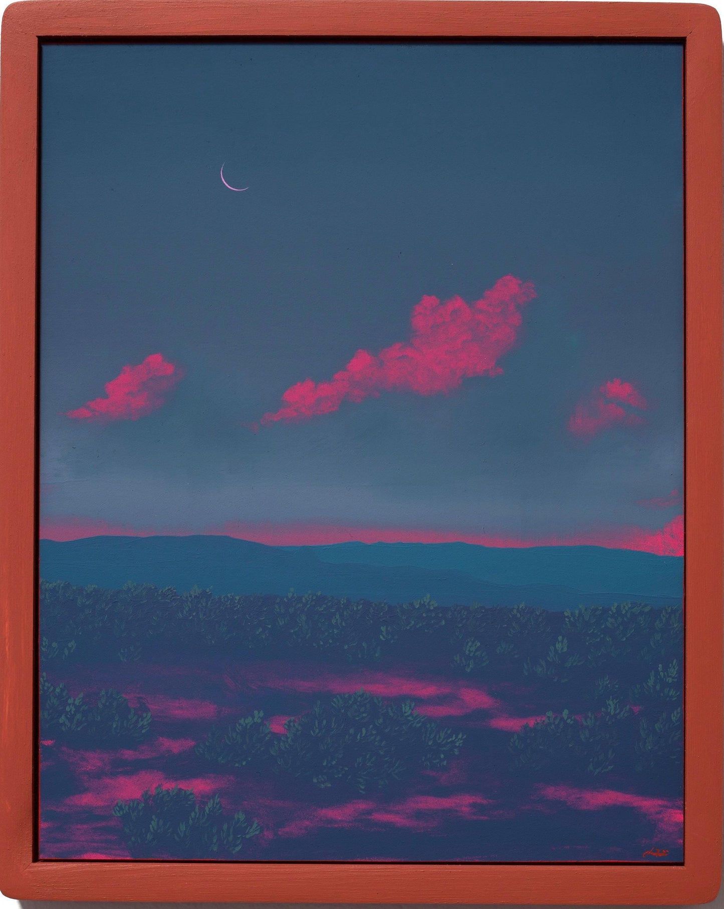 Jemez Series 8, No.3 - 11" x 14", Original Southwestern Landscape Painting in Handmade Frame