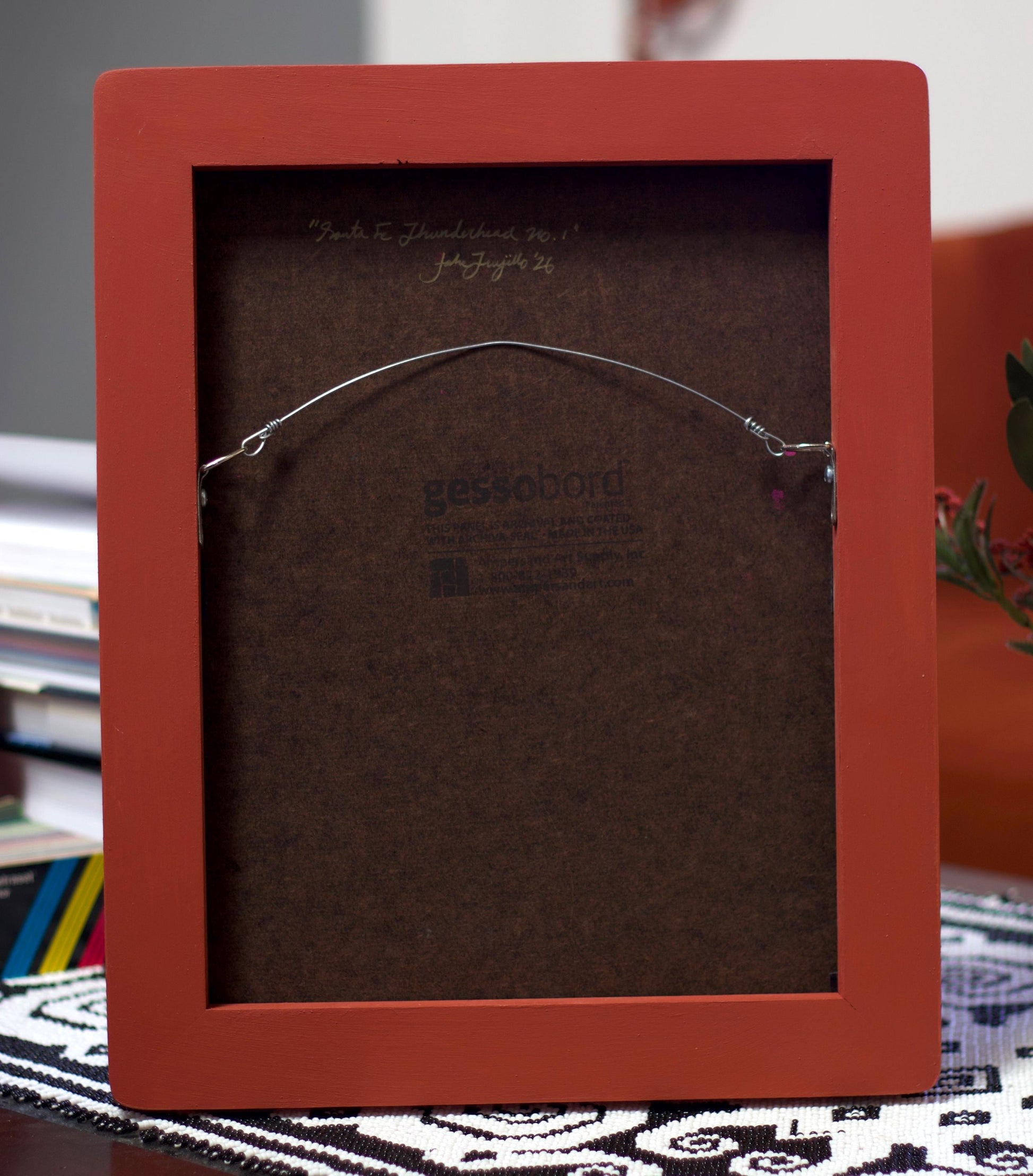 Santa Fe Thunderhead No.1 - 11" x 14", Original Southwestern Landscape Painting in Handmade Frame