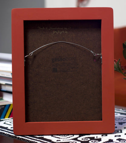 Santa Fe Thunderhead No.1 - 11" x 14", Original Southwestern Landscape Painting in Handmade Frame