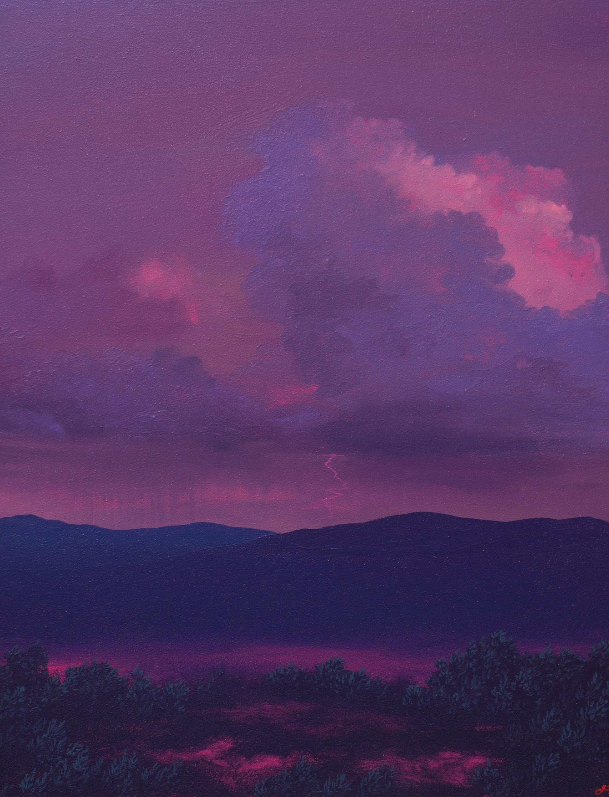 Santa Fe Thunderhead No.1 - 11" x 14", Original Southwestern Landscape Painting in Handmade Frame