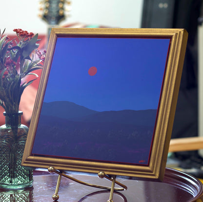Santa Fe Foothills No.14 - 8" x 8"- Southwestern Oil Painting in Handmade Frame