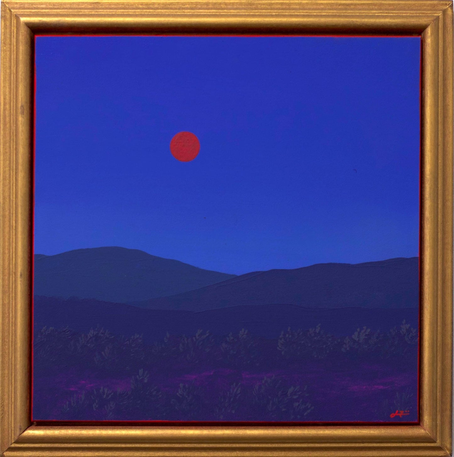 Santa Fe Foothills No.14 - 8" x 8"- Southwestern Oil Painting in Handmade Frame