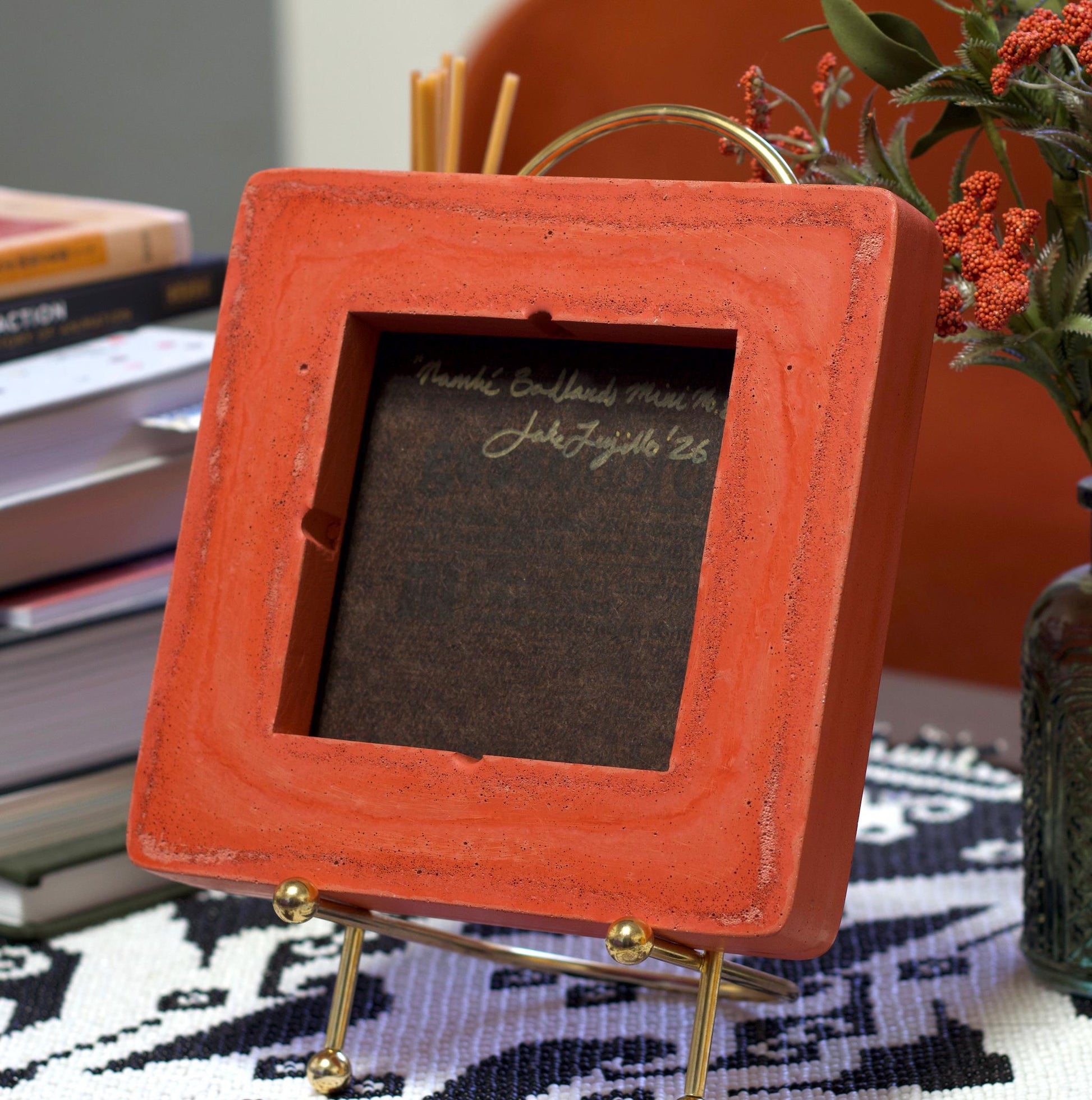 Nambé Badlands Miniature No.8 - 6" x 6" Southwest Landscape Painting in Handmade Frame