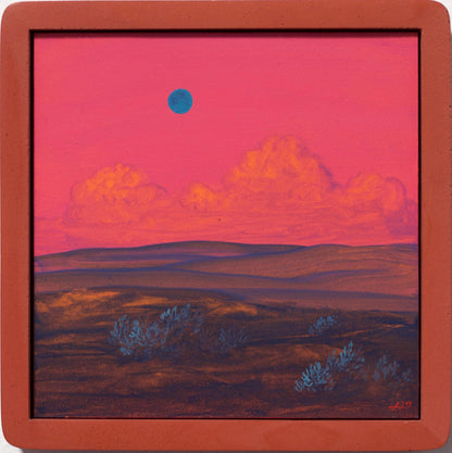 Nambé Badlands Miniature No.8 - 6" x 6" Southwest Landscape Painting in Handmade Frame