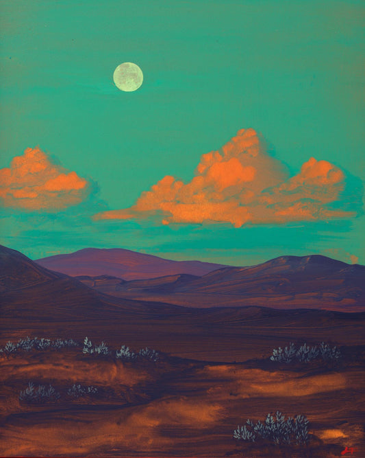 Galisteo Basin No.3 - 8" x 10", Original Southwestern Landscape Painting in Handmade Frame