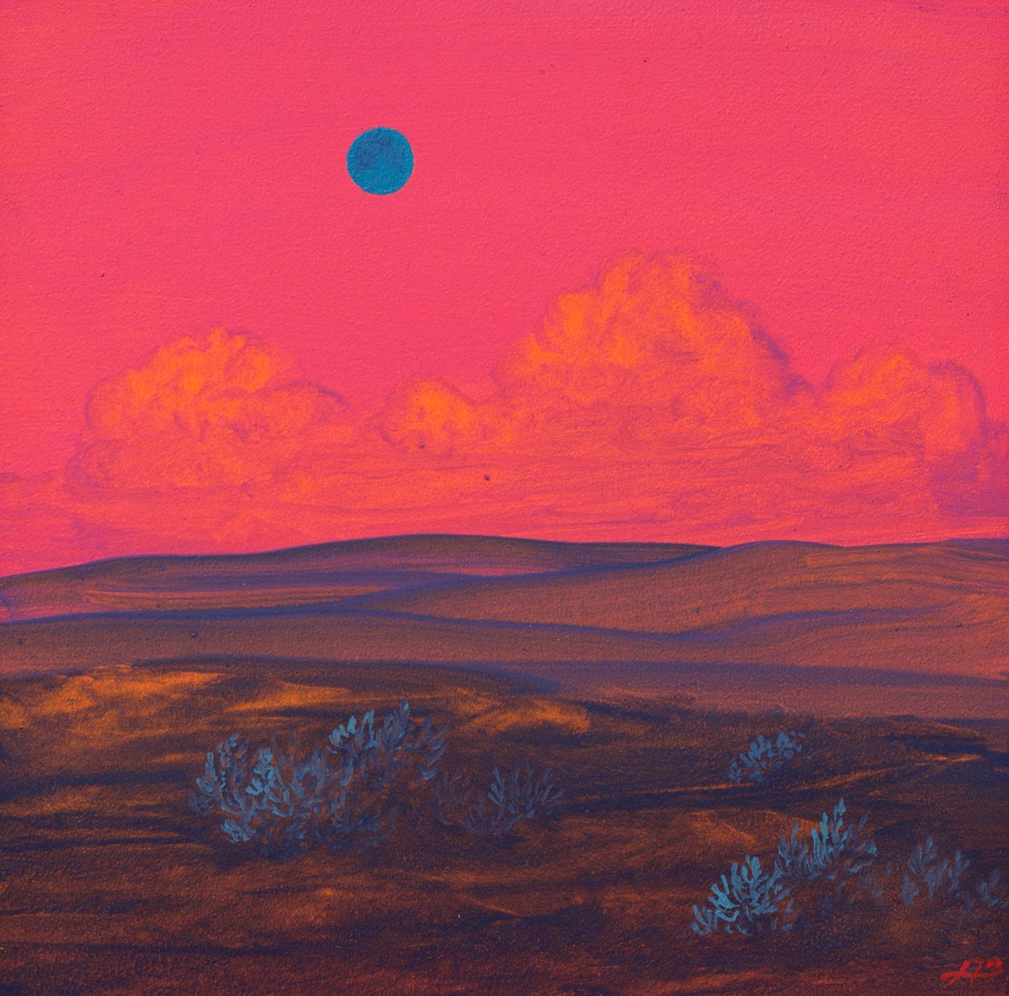 Nambé Badlands Miniature No.8 - 6" x 6" Southwest Landscape Painting in Handmade Frame