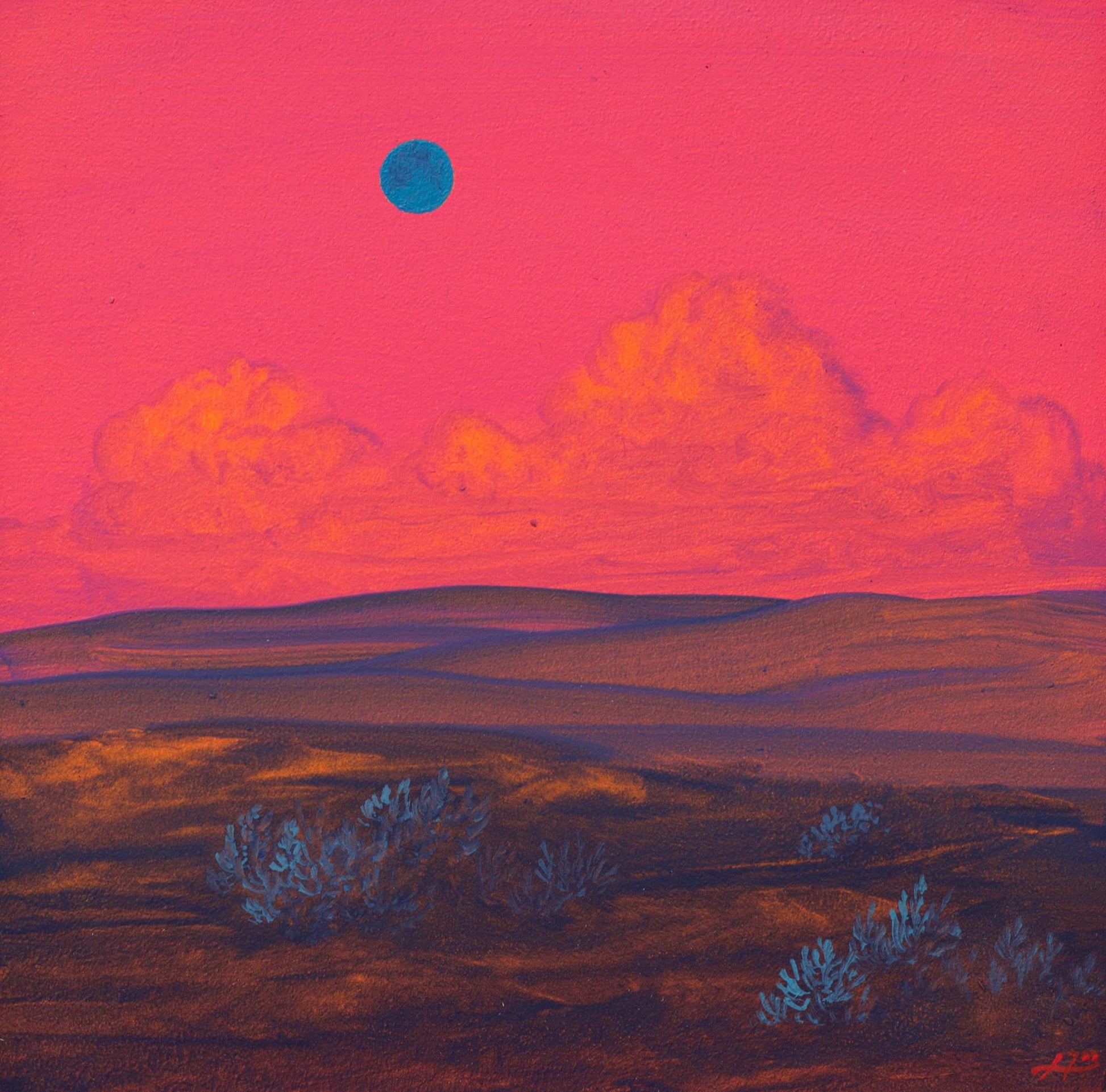 Nambé Badlands Miniature No.8 - 6" x 6" Southwest Landscape Painting in Handmade Frame