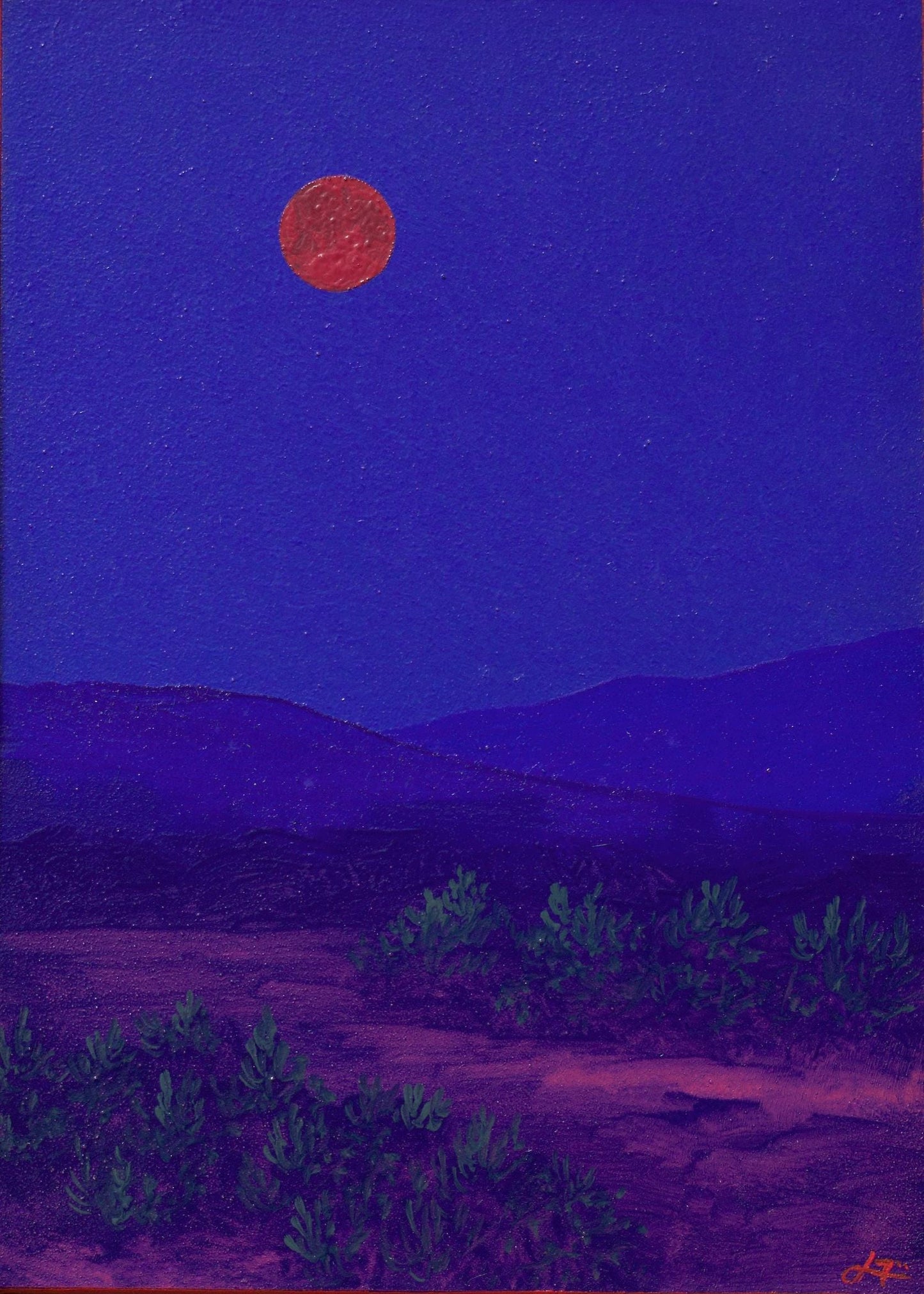 Santa Fe Foothills Miniature Series 2, No.7 - 5" x 7" Southwest Landscape Painting in Handmade Frame