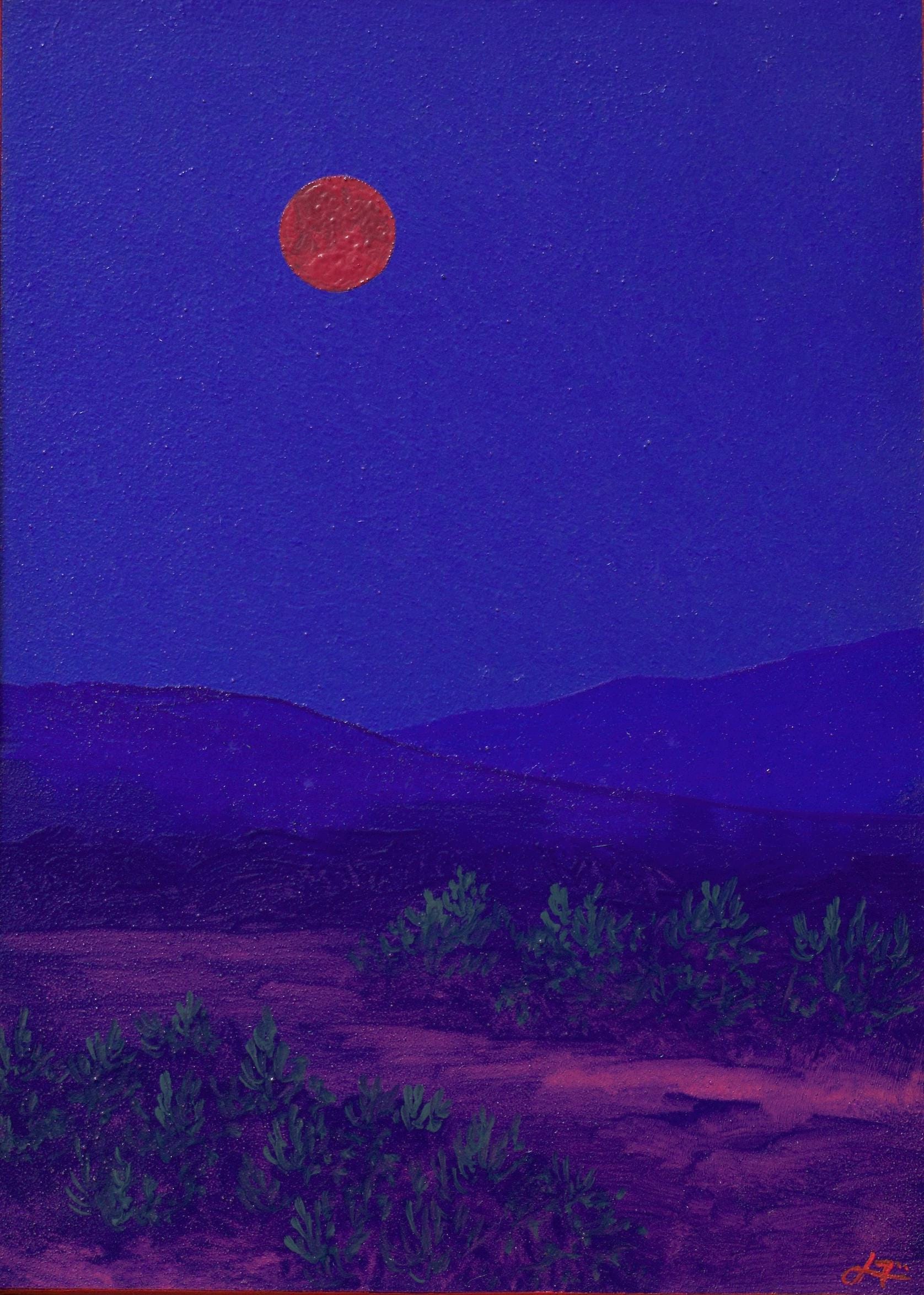 Santa Fe Foothills Miniature Series 2, No.7 - 5" x 7" Southwest Landscape Painting in Handmade Frame