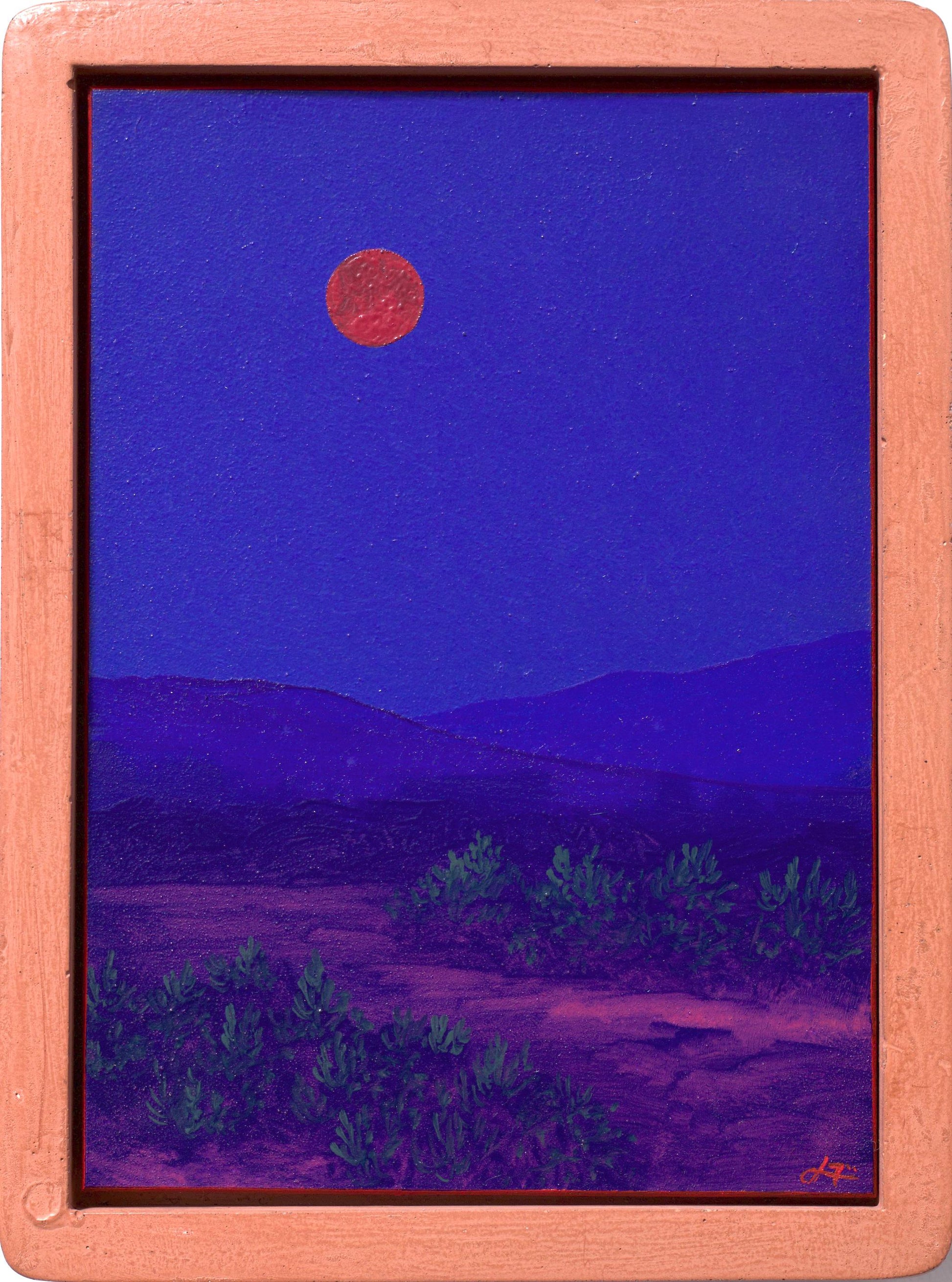 Santa Fe Foothills Miniature Series 2, No.7 - 5" x 7" Southwest Landscape Painting in Handmade Frame