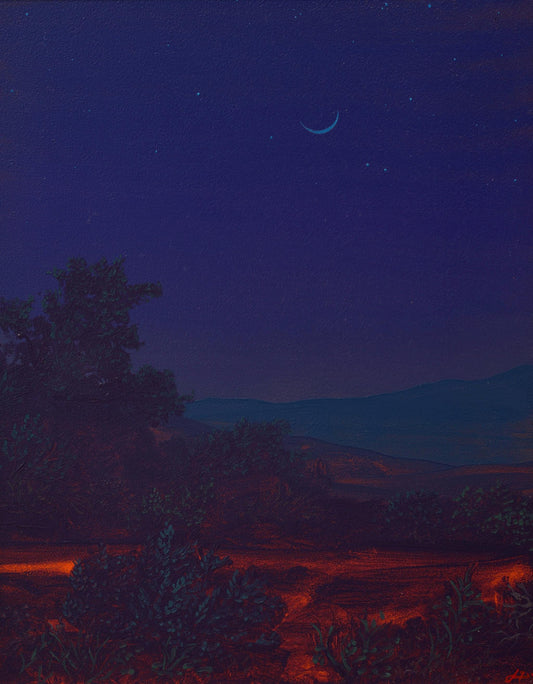 Picacho No.9 - 8" x 10", Original Southwestern Landscape Painting in Handmade Frame