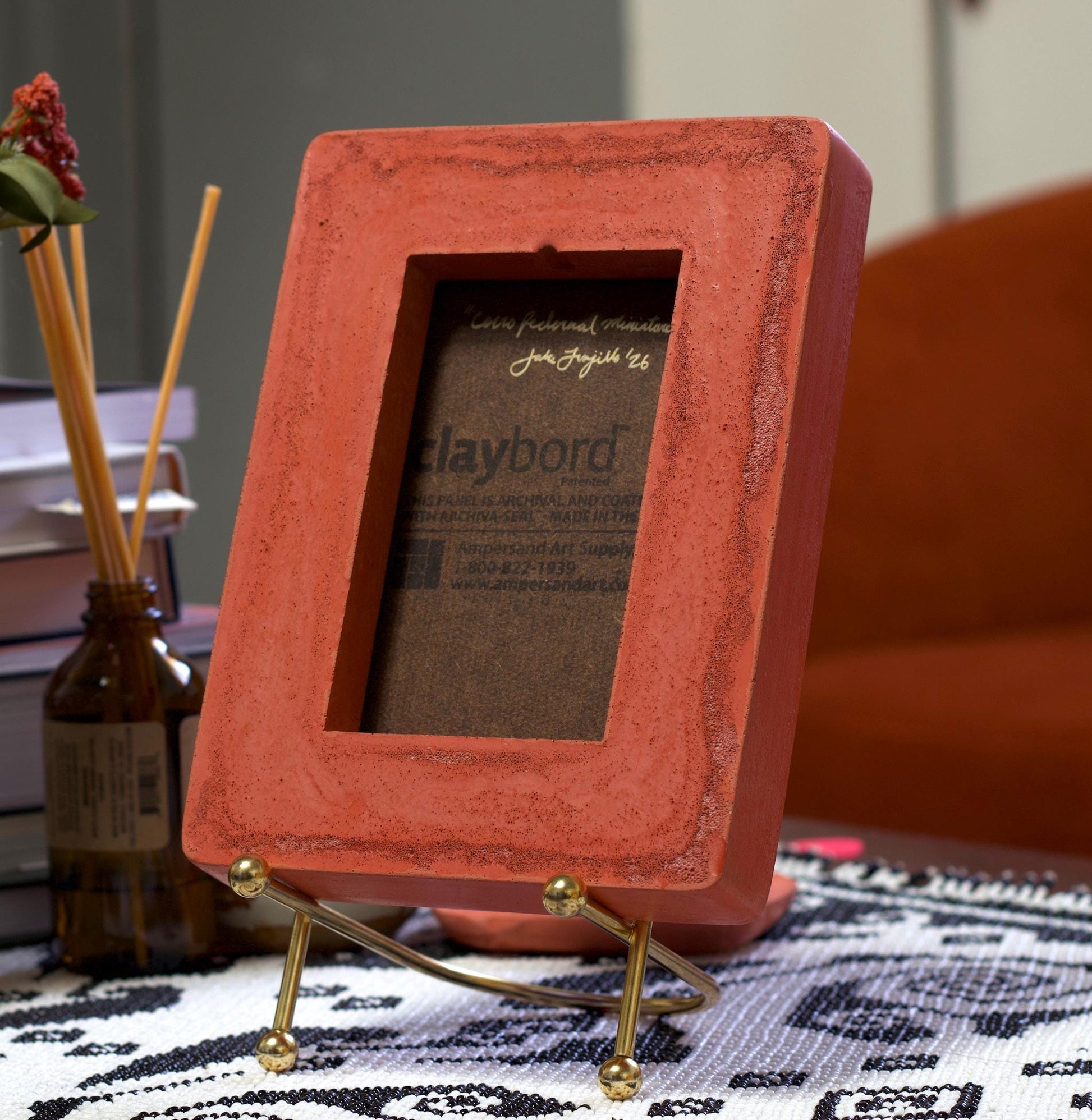 Cerro Pedernal Miniature No.1 - 5" x 7" Southwest Landscape Painting in Handmade Frame