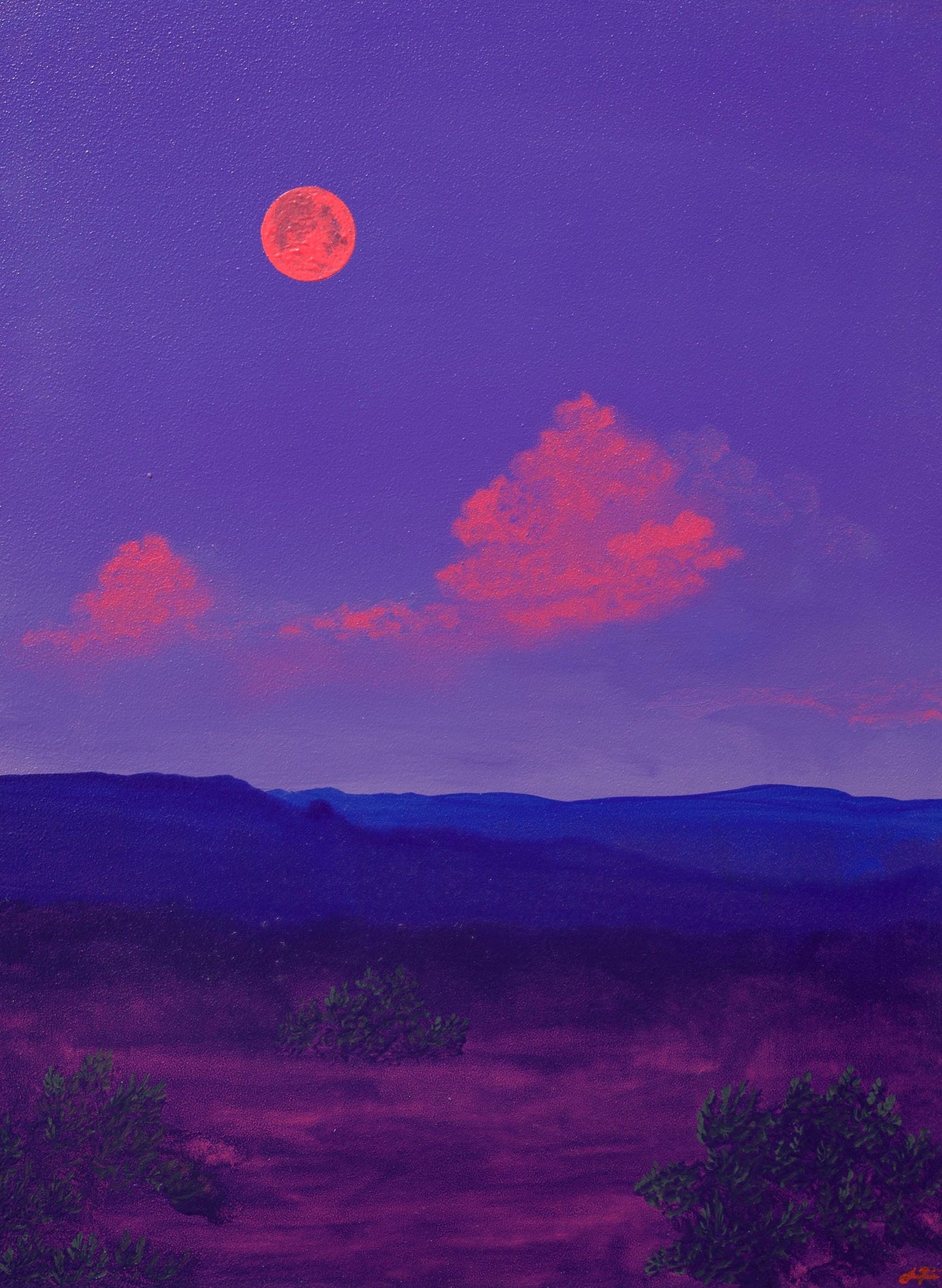 Jemez Series 8, No.6 - 9" x 12", Original Southwestern Landscape Painting in Handmade Frame