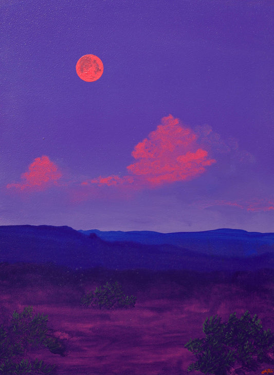 Jemez Series 8, No.6 - 9" x 12", Original Southwestern Landscape Painting in Handmade Frame