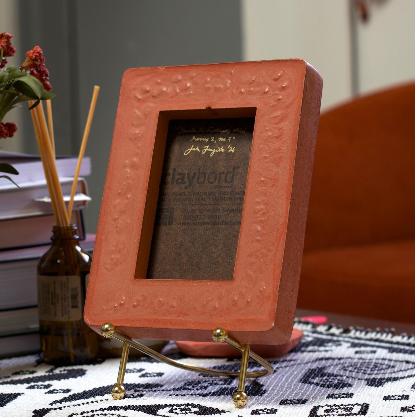 Santa Fe Foothills Miniature Series 2, No.7 - 5" x 7" Southwest Landscape Painting in Handmade Frame