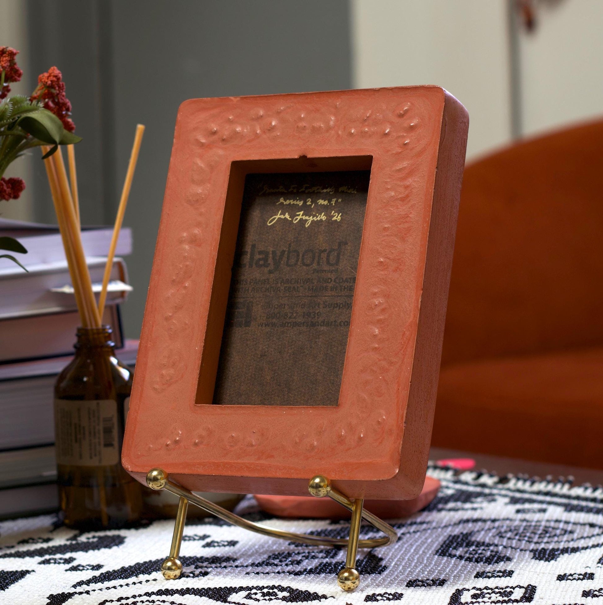 Santa Fe Foothills Miniature Series 2, No.7 - 5" x 7" Southwest Landscape Painting in Handmade Frame