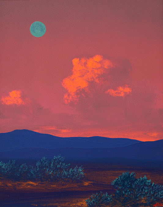 Santa Fe Foothills No.20 - 8" x 10", Original Southwestern Landscape Painting in Handmade Frame