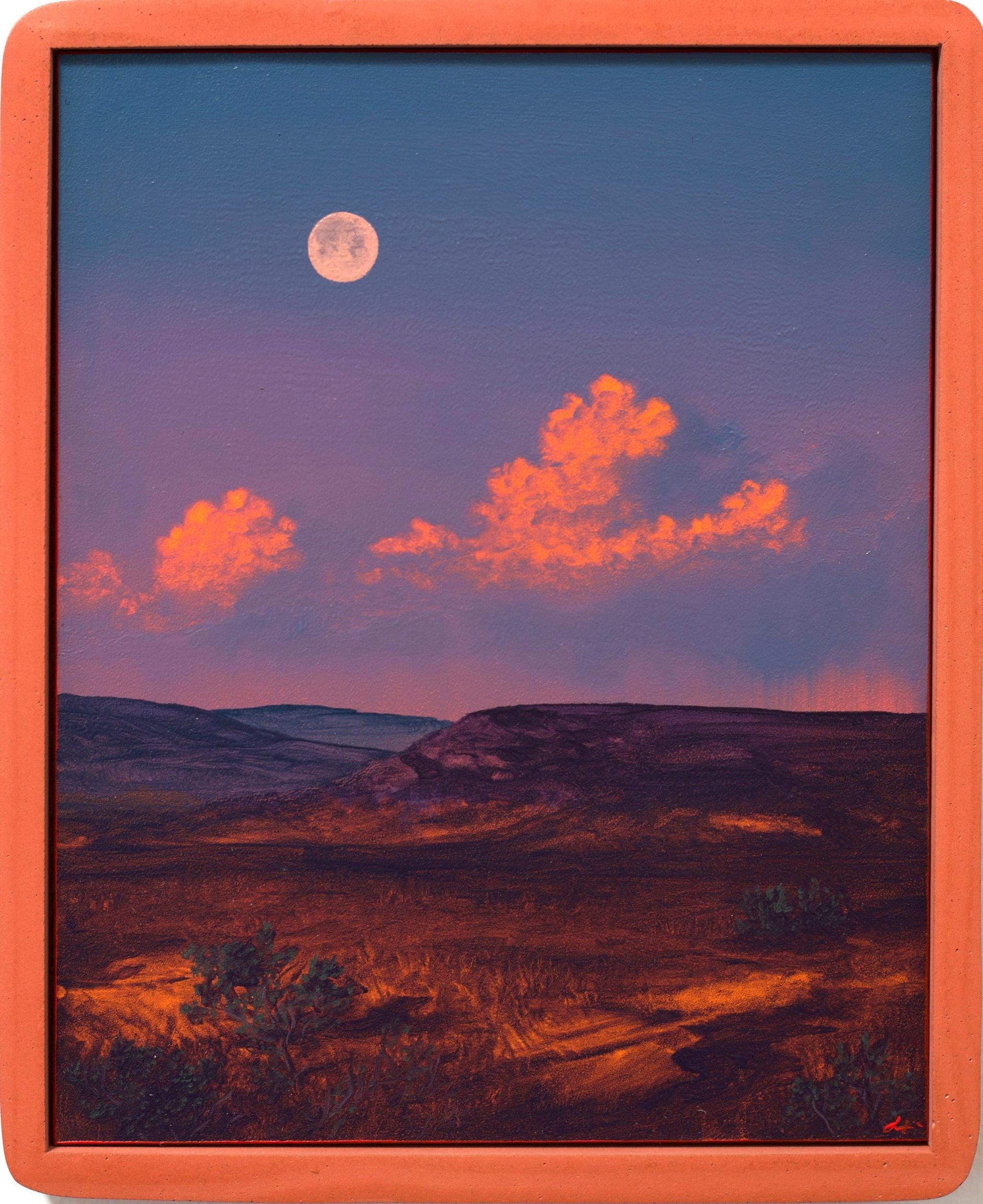 Ghost Ranch Series 2, No.2 - 8" x 10", Original Southwestern Landscape Painting in Handmade Frame