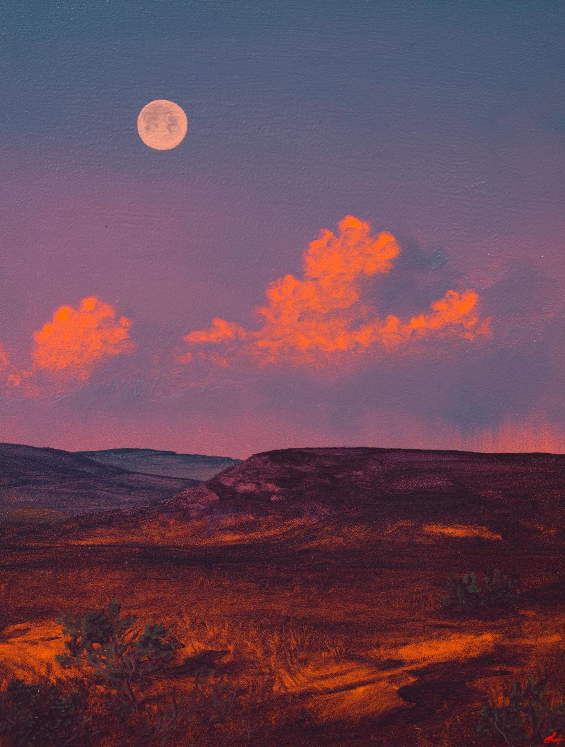 Ghost Ranch Series 2, No.2 - 8" x 10", Original Southwestern Landscape Painting in Handmade Frame