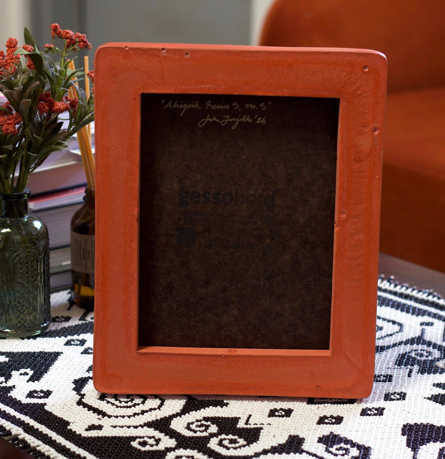 Abiquiú Series 5, No.5 - 8" x 10", Original Southwestern Landscape Painting in Handmade Frame