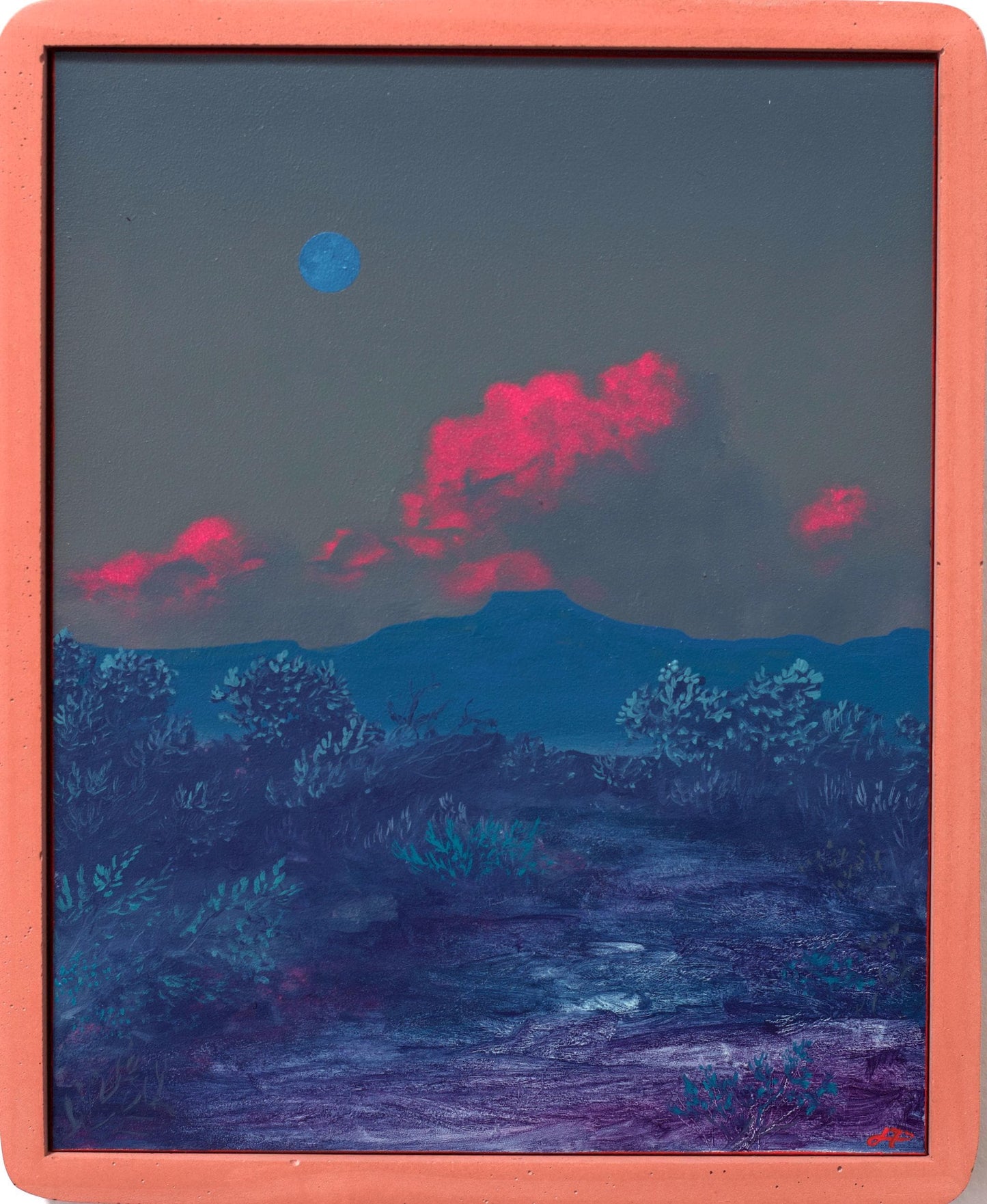 Abiquiú & Pedernal, April 2026 - 8" x 10", Original Southwestern Landscape Painting in Handmade Frame