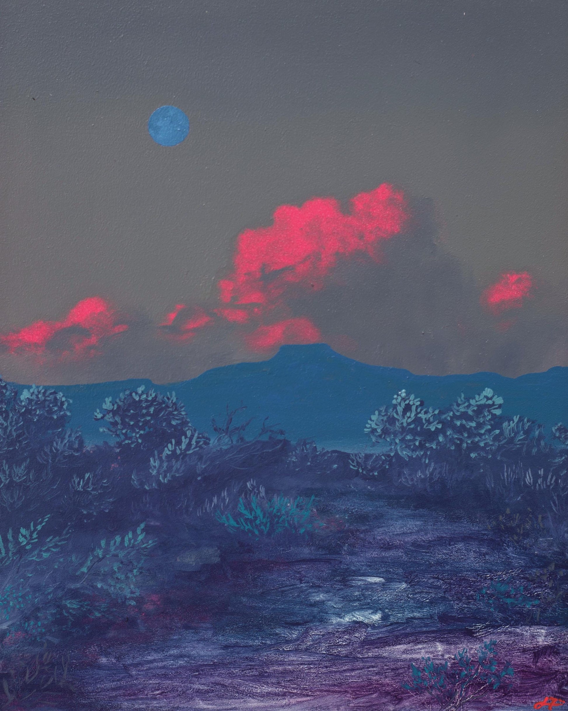 Abiquiú & Pedernal, April 2026 - 8" x 10", Original Southwestern Landscape Painting in Handmade Frame