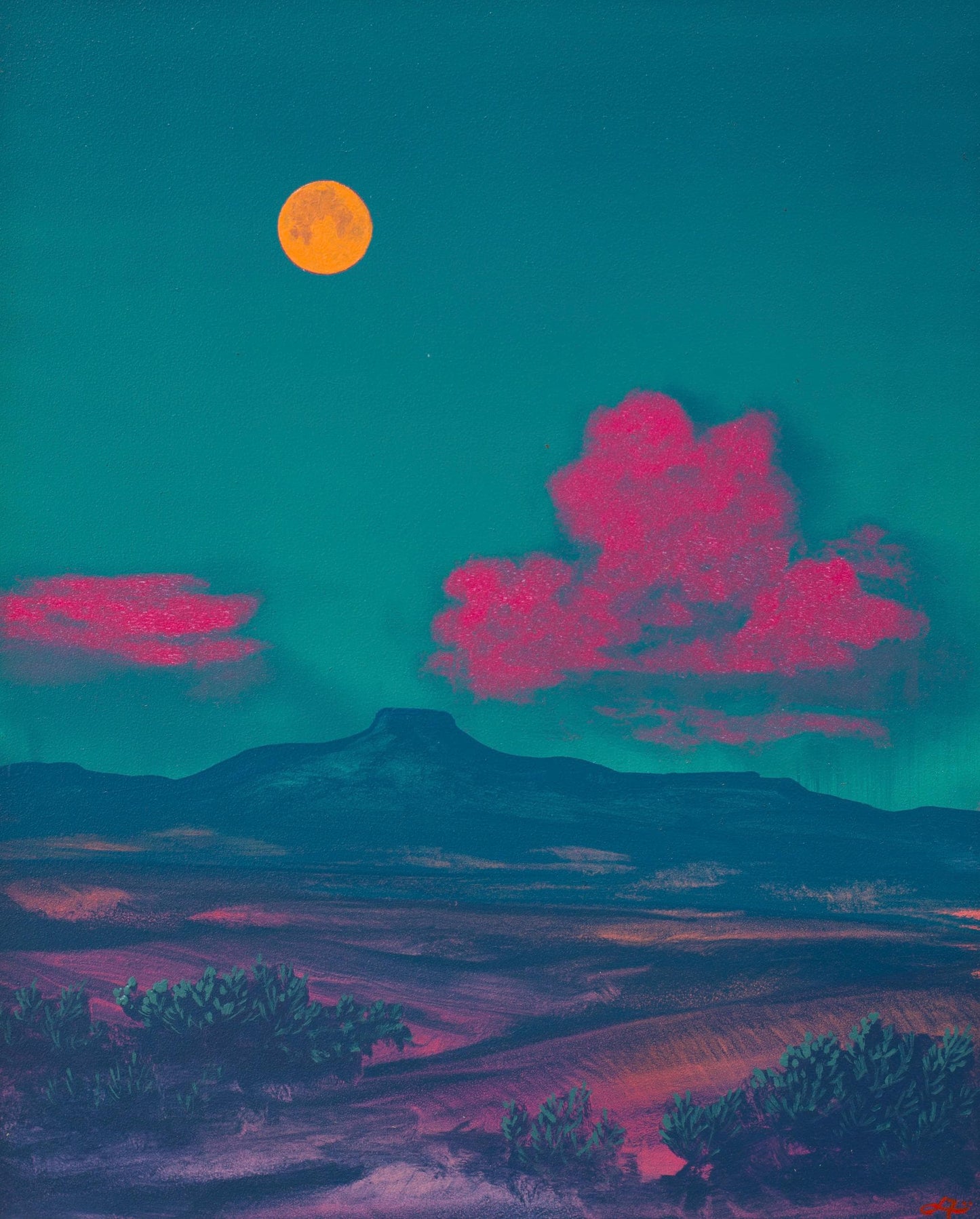 Cerro Pedernal, April 2026 - 8" x 10", Original Southwestern Landscape Painting in Handmade Frame