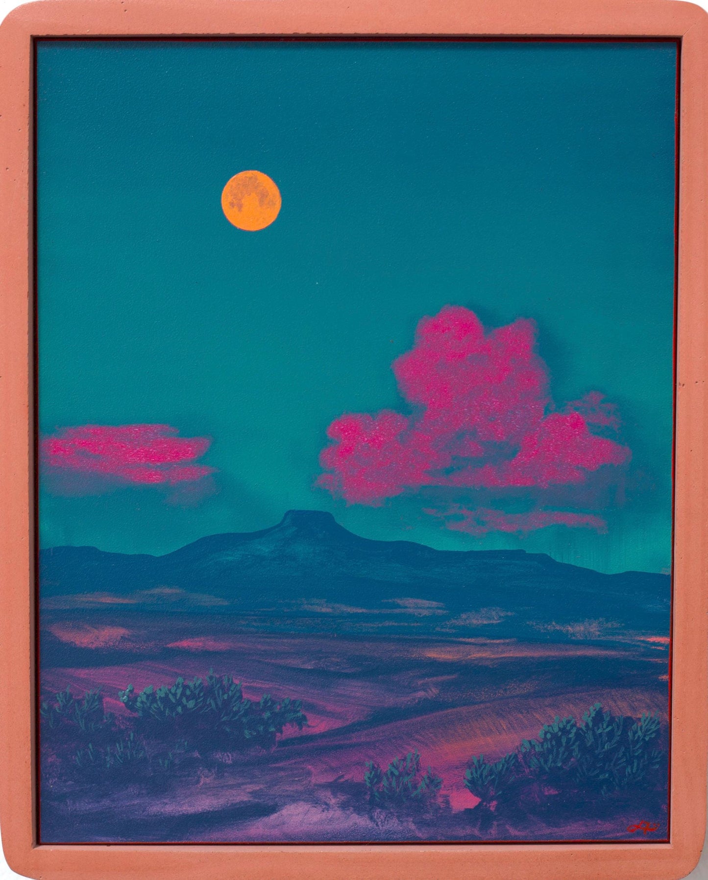 Cerro Pedernal, April 2026 - 8" x 10", Original Southwestern Landscape Painting in Handmade Frame