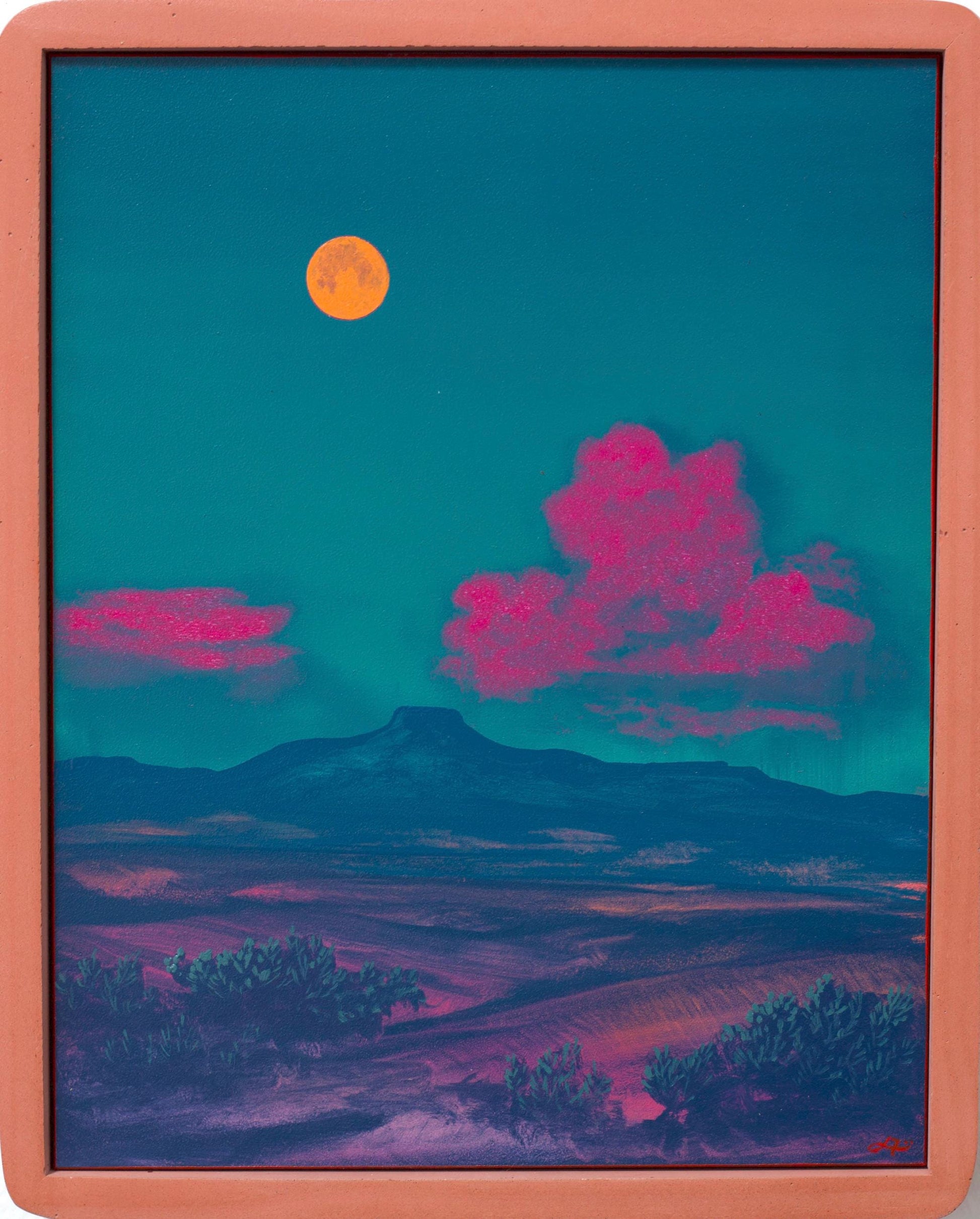 Cerro Pedernal, April 2026 - 8" x 10", Original Southwestern Landscape Painting in Handmade Frame
