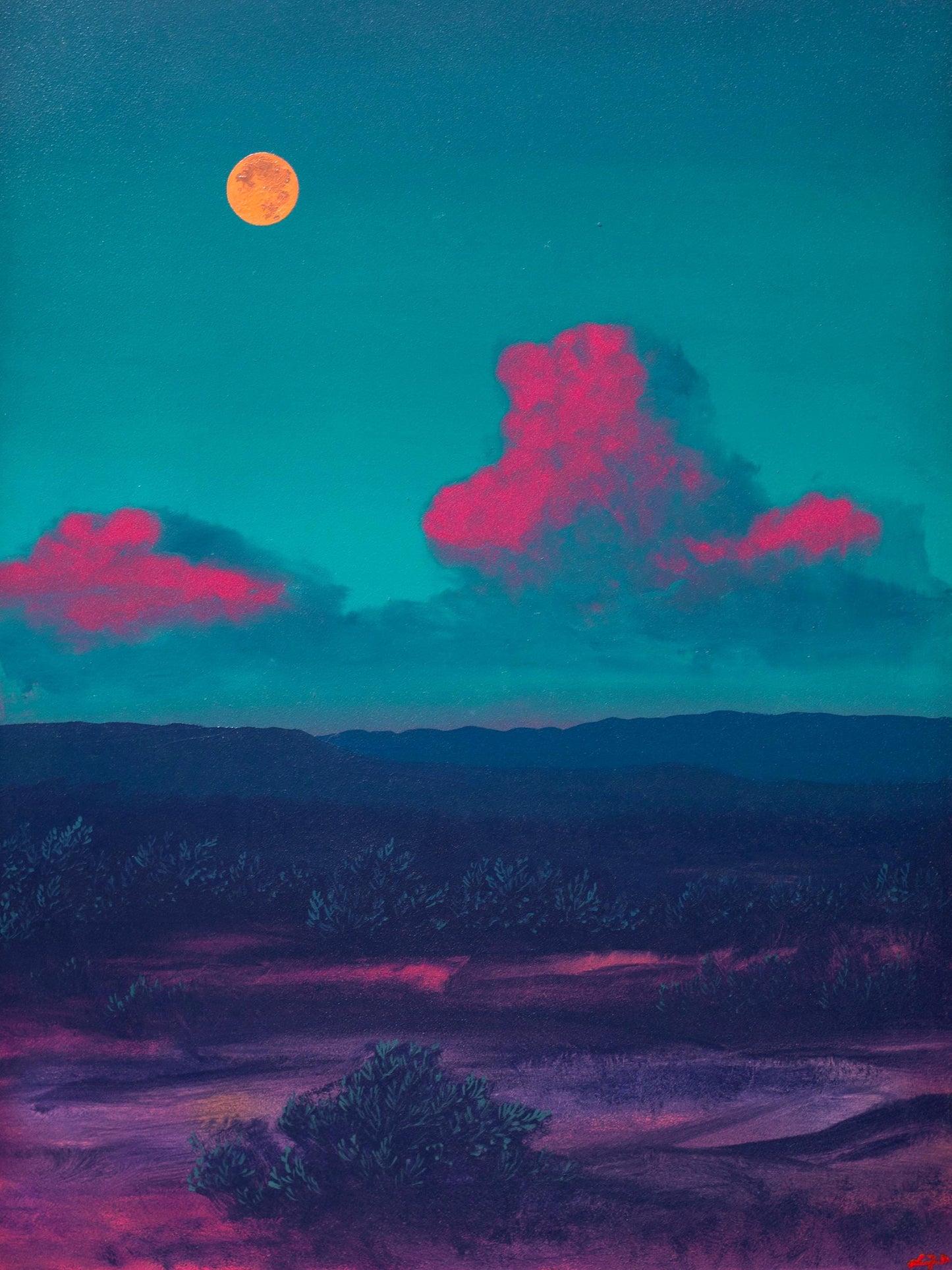 Jemez Mountains, April 2026 - 12" x 16", Original Southwestern Landscape Painting in Handmade Frame