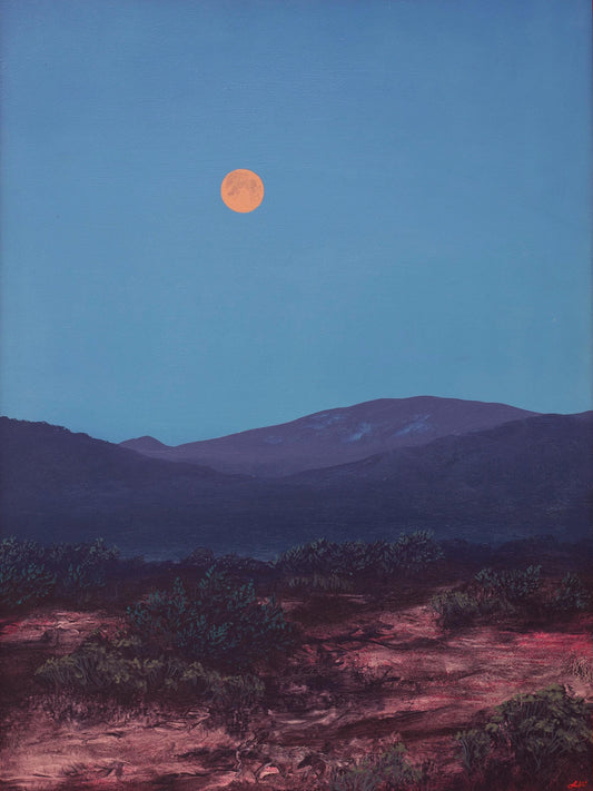 Sangre de Cristos - April 4th 2026 - 12" x 16", Original Southwestern Landscape Painting in Handmade Frame